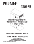Bunn GMB-PS Service manual