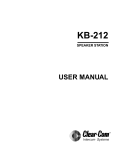 ClearCom KB-212 User manual