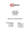 Derrik ACD-1500 Operating instructions