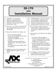 American Dryer Corp. ID-170 Installation manual