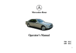 Mercedes-Benz 500 SEC Operator`s manual