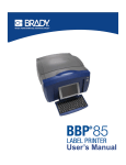 Brady BBP 85 User`s manual