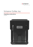 Schaerer Coffee Joy Operating instructions