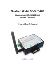 Quatech Model SS-BLT-400 Operation Manual