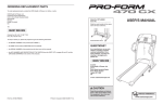 ProForm 470 Cx Treadmill User`s manual