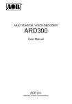 AOR ARD-25 User manual