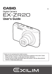 Casio EXILIM EX-ZR20 User`s guide