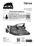 RHINO RHINO TW144 Operator`s manual