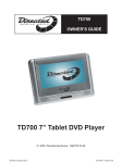 Directed Electronics Tablet DVD Player TD700 Operating instructions