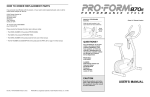 ProForm 870e User`s manual