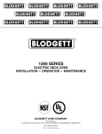 Blodgett 1200 Specifications