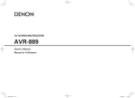 Denon AVR-889 Owner`s manual