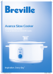 operating your Breville Avance Slow Cooker