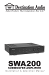 Destination Audio SWA200 Specifications