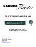 Cardio Theater CTI SYSTEM 800 Instruction manual