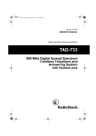 Radio Shack TAD-733 Owner`s manual