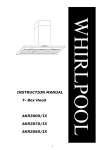 Whirlpool Cooker hoods Instruction manual