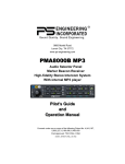 PS Engineering PMA8000B--MP3 Operating instructions