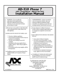 American Dryer Corp. AD-385 Installation manual