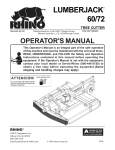 Servis-Rhino LUMBERJACK 60/72 Operator`s manual