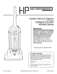 Upright Vacuum Cleaner OWNERʼS GUIDE HP5500 Series