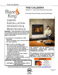 Blaze King CALDERA Owner`s manual