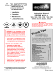A.O. Smith Genesis GB-2100 Instruction manual