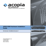 Acopia Networks ARX 6000 Installation guide