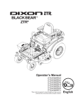 Dixon BLACK BEAR ZTR 44/968999565 Operator`s manual