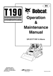 Bobcat T190 S/N 531711001 Operating instructions
