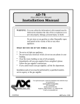 American Dryer Corp. AD-78 Installation manual