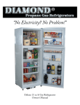 Diamond Elite 19 cu ft Gas Refrigerator Owner`s manual