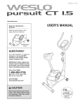 Weslo WLEX31310.1 User`s manual