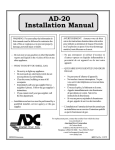 American Dryer Corp. AD-20 Installation manual
