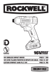 Rockwell RK2611K2 Operating instructions