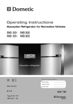 Dometic ABSORPTION RMD 8501 Operating instructions