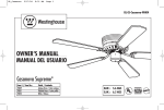 Westinghouse Casanova Supreme Owner`s manual
