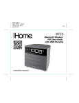 SDI Technologies iHome iBT20 Instruction manual