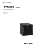 Velodyne Impact-12 User`s manual