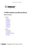 Emulex LP1050Ex Specifications