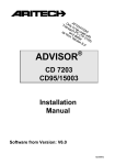 Aritech ADVISOR CD 7203 Installation manual