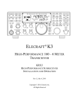 ELECRAFT KRX3 Operating instructions