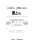 Audio Authority HLX Series User manual