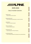 Alpine SWD-2030 Owner`s manual