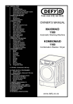 Defy MAXIMAID 1100 Owner`s manual