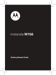 Motorola W156 User manual