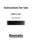Baumatic BSWD14-ANZ Instruction manual