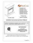 Procom Freestanding Electric Fireplace V50HYLC Owner`s manual
