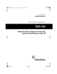 Radio Shack TAD-704 Owner`s manual