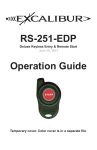 Excalibur RS-251-EDP Installation manual
